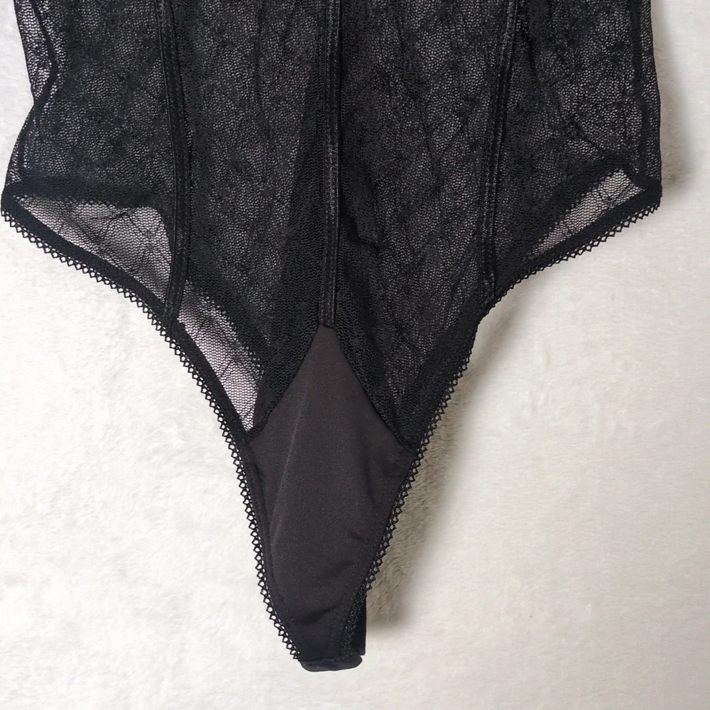 Mapale Women's Black Sexy Lace One‎ Piece Bodysuit Size S